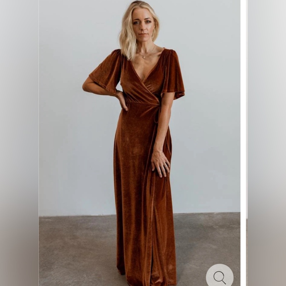Baltic Born Rust Velvet Maxi Dress